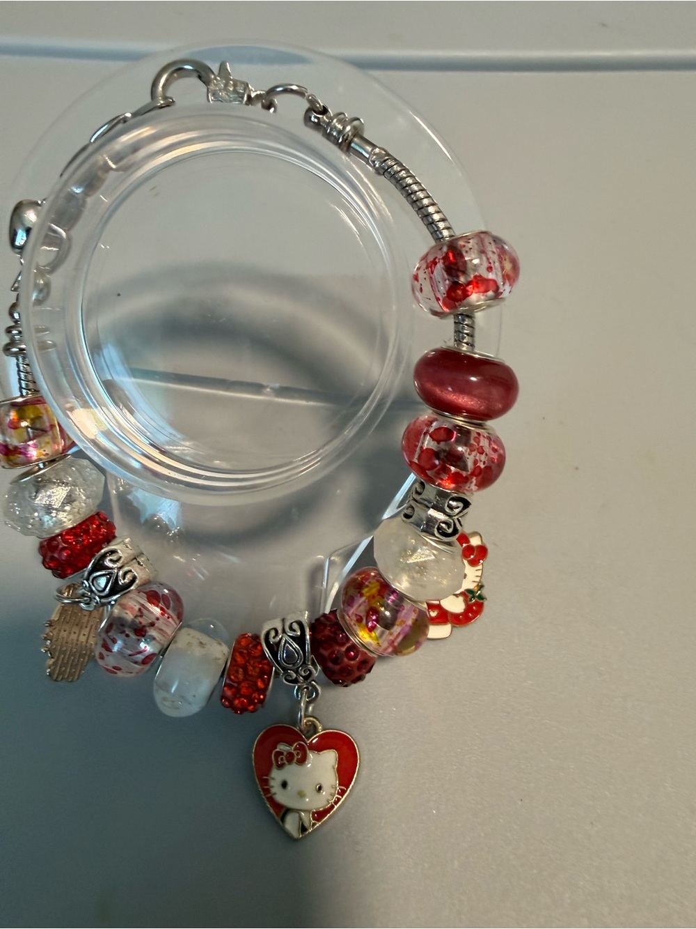 Hello Kitty Red, Pink & White Charm Bracelet
